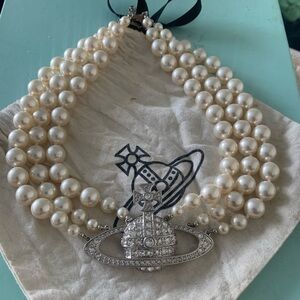 Three row pearl Vivienne Westwood necklace